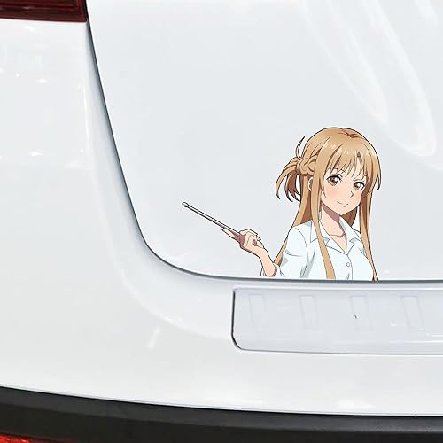 Miniatura 3 de Pegatinas elegantes de 5.1 pulgadas para coche, diseño de anime Asuna, para espejo retrovisor, campanas de coche, monopatín, motocicleta,