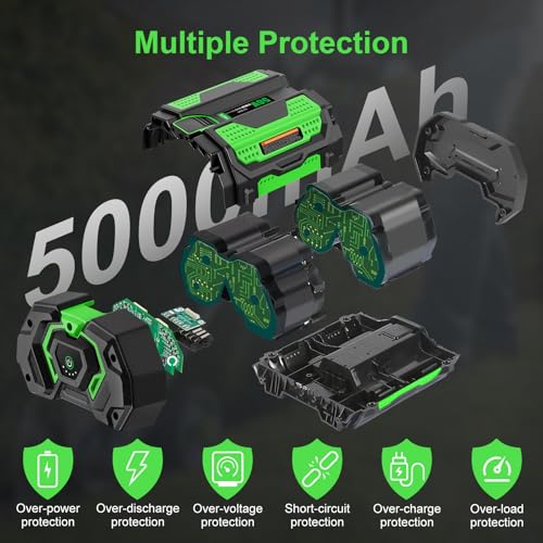 Image of TOMAPEX 56V 5.0Ah Upgraded 2Pack Battery Replacement for EGO 56V Battery,5000mAh Rechargeable Battery Compatible with EGO 56 Volt Power Tools BA5600T, BA1400T, BA4200T, BA4200, BA2240, BA2800, BA1400