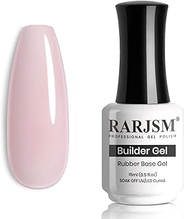 RARJSM Rubber Base Gel Light Pink Sheer Rubber Base Coat Gel Nail Polish Transparente Pink for Nails French Manicure Exten...