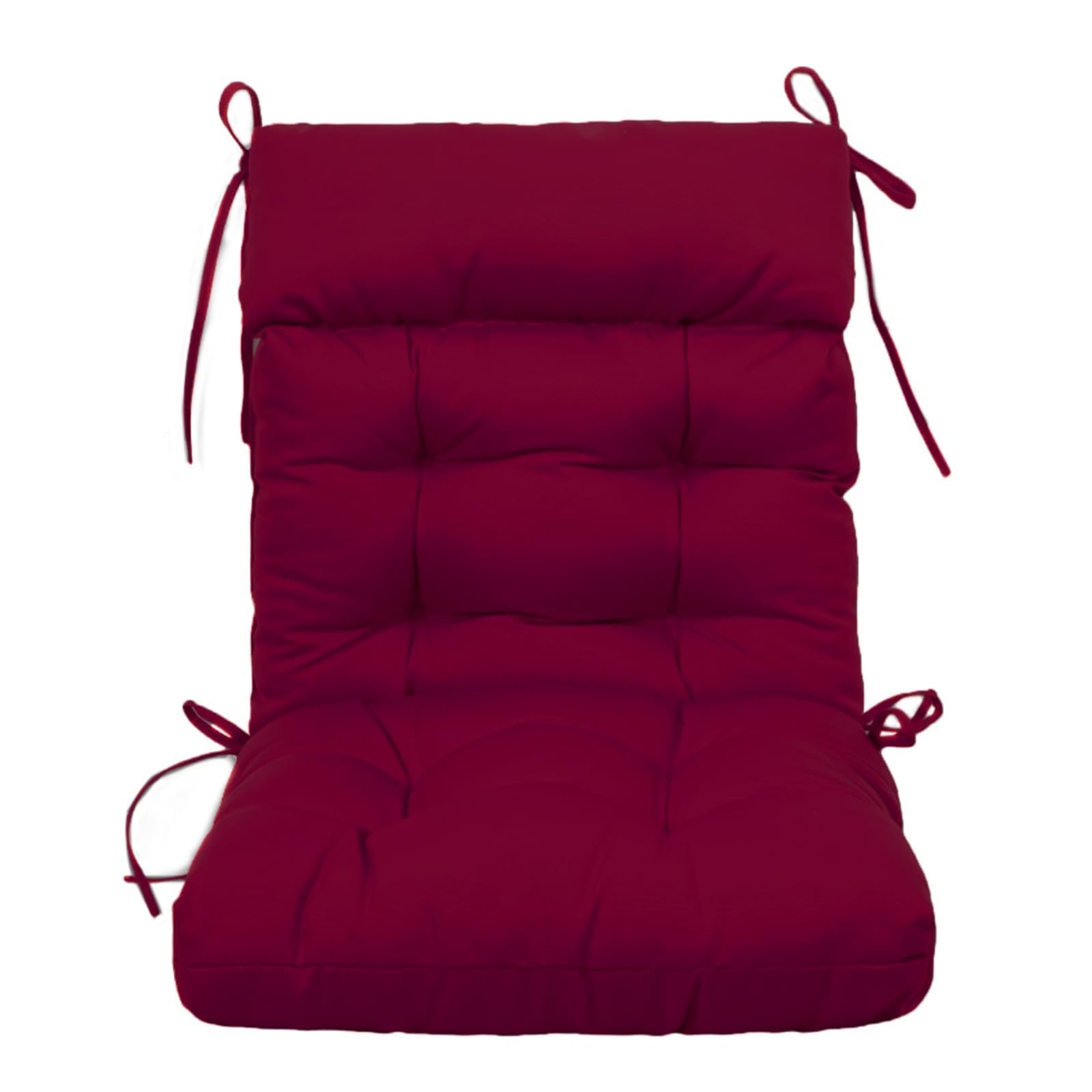 Meiiron Courtyard High Back Chair Cushion, Outdoor Rocking Wicker Chair Cushion with Back and Pillow, Thickened Swing Replacement Cushion(Red)