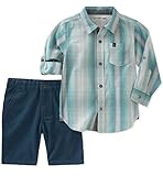 Calvin Klein Baby Boys 2 Pieces Long Sleeves Shirt Set Shorts
