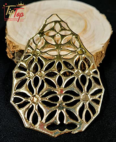 Image of TIPTOP DECORATION Premium Golden Metal Charms Filigree Connectors for Craft and Jewellery Making Accessories DIY