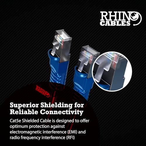 rhinocables Heavy-Duty Cat5e FTP RJ45 Cable - Shielded Snagless Lead with LSZH Jacket, Blue, 3m - Image 2
