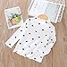 Toddler Girls Heart Print Long Sleeve Turtleneck Tops Kids Lightweight Soft Thermal Layer Shirt Fall (White, 5-6 Years)