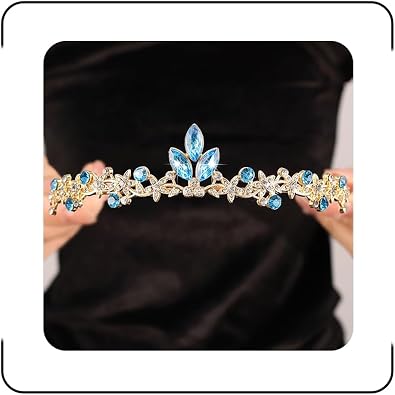 Gold Wedding Crystal Tiaras and Crowns for Women Rhinestone Bridal Queen Crown Princess Headpiece Hair Accessories for Birthday Wedding Pageant Party Prom