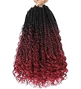 Fulcrum Goddess Box Braids Crochet Hair 12 Inch, 9 Packs Pre Looped Box Braids Crochet Hair For B...