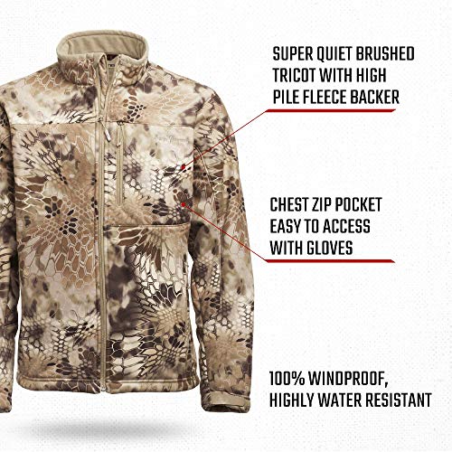 Kryptek Men's Standard Njord Windproof, Cold Weather, Super Quiet Soft Shell Camo Jacket, Skyfall, L #TOP2
