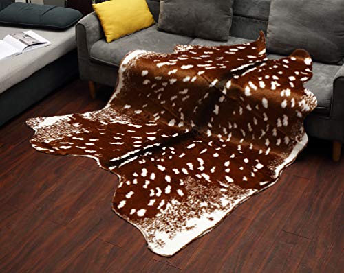 Alfombra de cuero de vaca blanca y negra piel de vaca ocultar área alfombra 86 x103cm para ciervos caseros