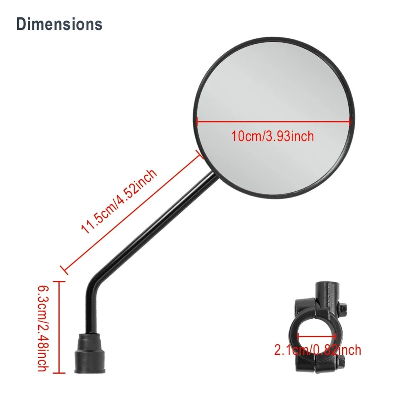 Specchietti retrovisori for Manubrio Rotondi Riflettore for Bicicletta Convesso Regolabile Compatibile con NIU Electric N1/N1S/M1/U1 Sinistra Destra E-Bike Scooter