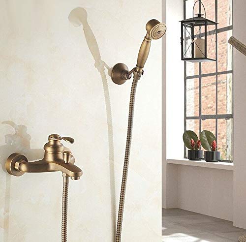 Robinet de baignoire laiton antique Atf303 style rétro et douche à main