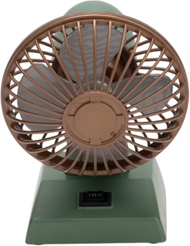 Miniatura 4 de Sourcingbay Ventilador de escritorio retro de 4 pulgadas, alimentado por USBbatería, oscilación continua de 2 velocidades, mini ventilador de