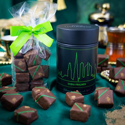 Hallingers Genuss Manufaktur Hallingers Genuss Manufaktur Pralinen Geschenk – Dubai-Style ohne Alkohol, handgemacht aus Premium Edelkakao, edle Geschenkdose "Dubai Pralinen", Confiserie-Qualität, Geschenkidee für Frauen & Männer - Detailansicht 2 | Belgische Pralinen