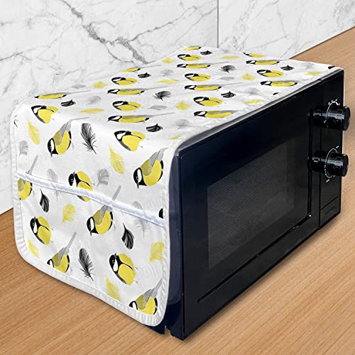 Lunarable Poodle Washing Machine Organizer, Pets Side Drawn Earth Tones Pattern Dog Lover Cartoon Style Print, Anti-slip Fabric Cover for Washers and Dryers, 47" x 18.5", Champagne Multicolor
