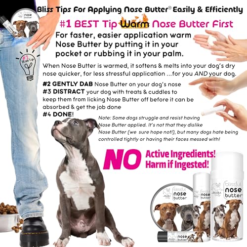 Image of The Blissful Dog American Staffordshire Terrier Nose Butter, Versatile Dog Nose Balm for Dry Nose, Handcrafted Nose Moisturizer, Easy-to-Apply Dog Essentials, Unscented, 2 oz.