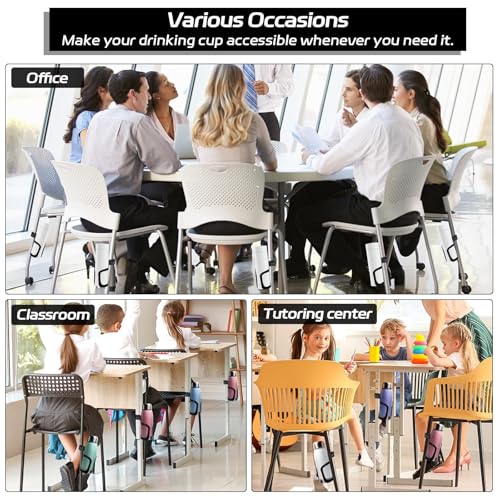 gisgfim 12Pcs Water Bottle Holder for Classroom Durable Cupholder for Desk Chair Anti-Spill 360° Rotating Water Bottle Holders Back to School Gift for Student Coffee Cup Holder for Office Home by gisgfim - Image 6