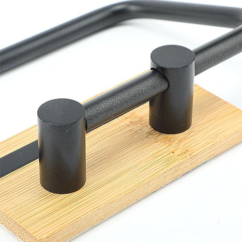 Soporte portarrollos de cocina autoadhesivo con gancho anticaída negro 5