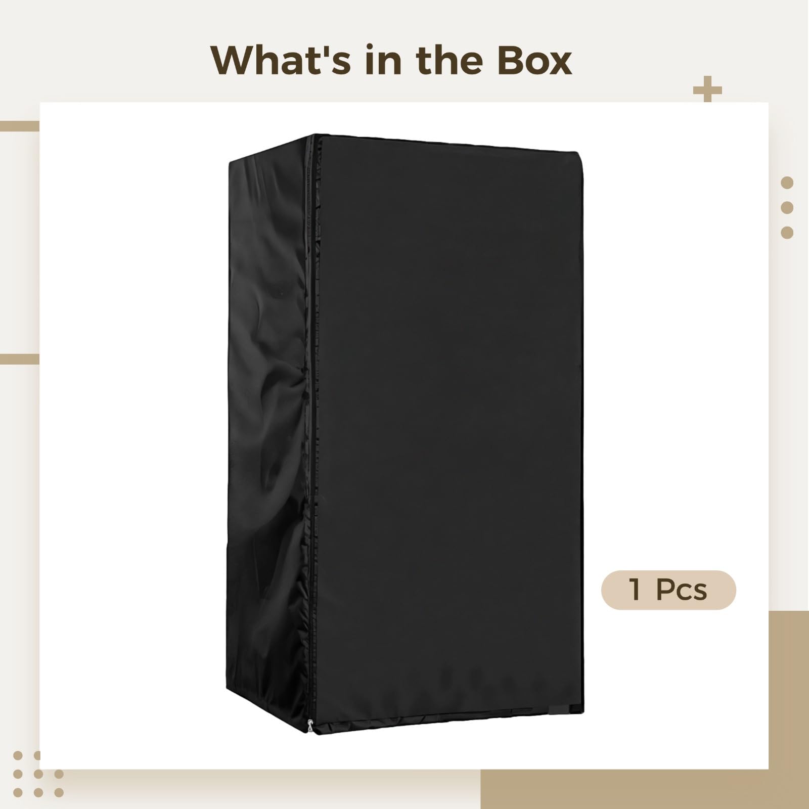 Funda para equipos de laboratorio, muebles, sofá: negro, tela Oxford plateada, impermeable, resistente al sol, a prueba de polvo, refrigerador al aire libre, 59 x 59 x 143 cm