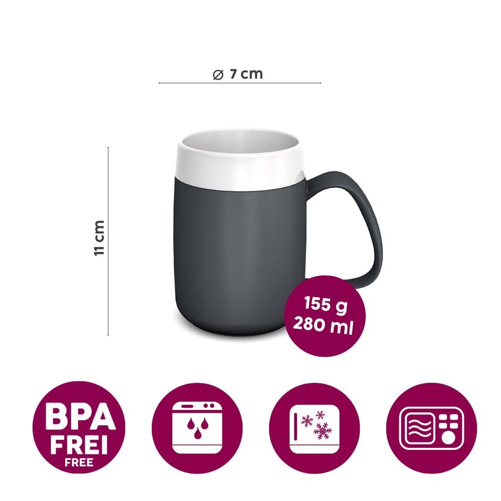 Ornamin Kubek termiczny 260 ml czerwony (model 206) / kubek termiczny, kubek do kawy z podwójnymi ściankami tworzywo sztuczne