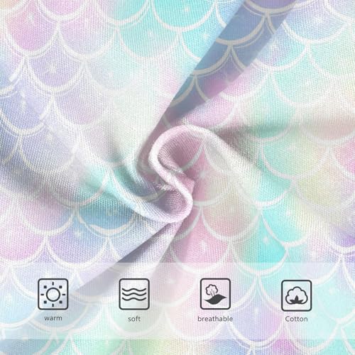 Joisal Cotton Toddler Girls Underwear Pastel Mermaid Scales Girl Panties Cute Florals Briefs Kids Undies 2t3