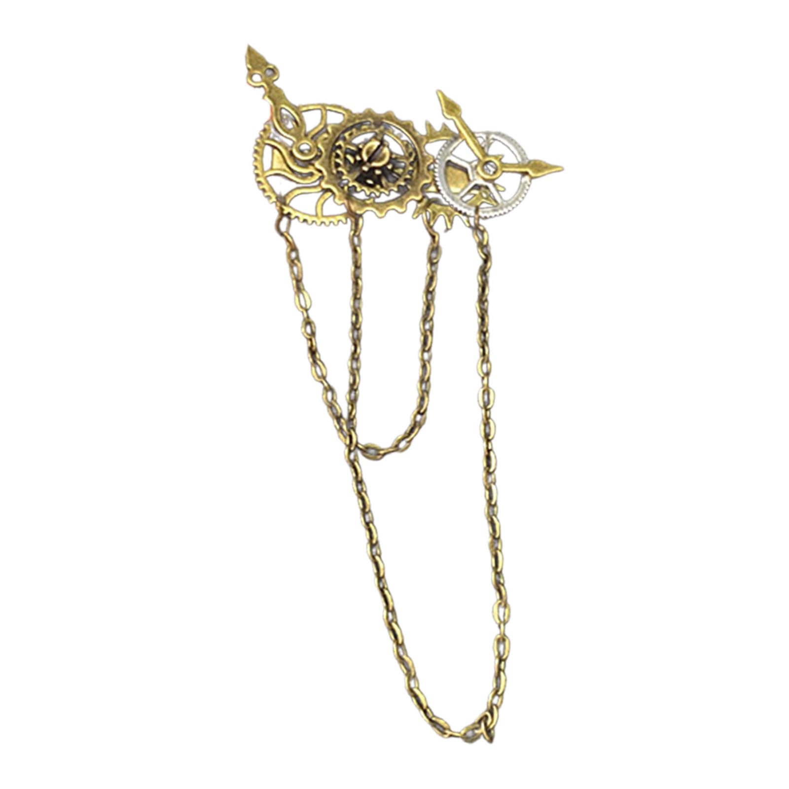 Hdkean Women's Gold Hair Clips Vintage Clock Gear Barrettes Hairpins Hair Accessories For Cosplay