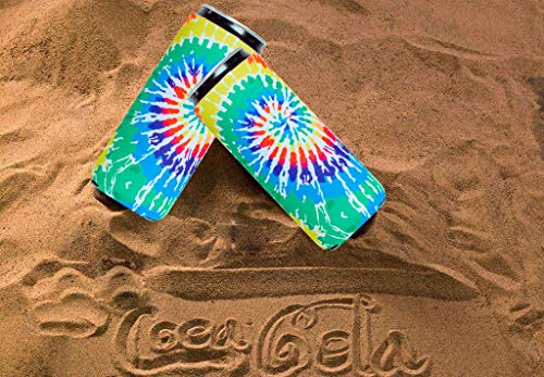 Slim Can Sleeves - Neoprene Bottle Insulator Sleeve Set of 4 Can Beverage Coolers for 12oz Energy Drink & Beer Cans (Fish) (Multiple styles) - Thumbnail 2