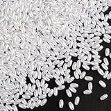 PAGOW 2000pcs Oat Rice Beads, 4 x 8mm White Pearl Beads for Jewelry Making (0.15 x 0.3 inch)