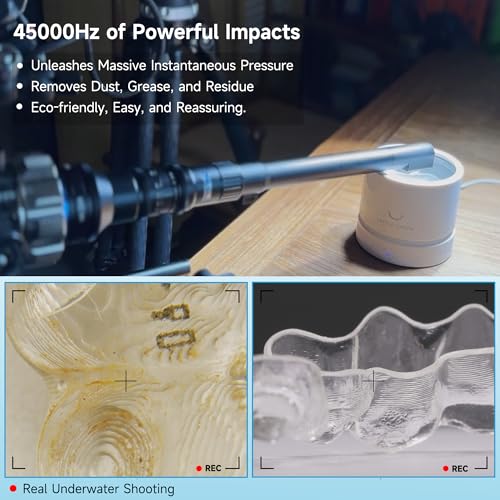 Dikdoc Limpador de retentor ultrassônico de 45 kHz, limpador de dentadura à prova d'água dividido,