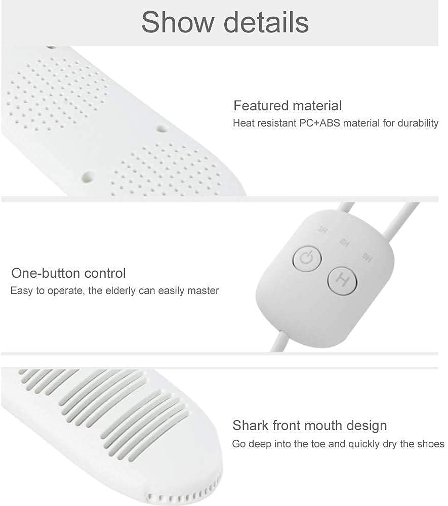 Asciuga Scarpe Scalda Scarponi Elettrico, Guanti Portatili USB Riscaldatore per Calzature, con Timer e Deodorante per prevenire odori e batteri