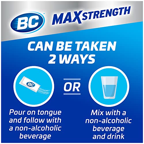 Bc Max Strength Fast Pain Relief Powder, Lemonade Flavor Aspirin And Acetaminophen Dissolve Packs, 16 Count #TOP5