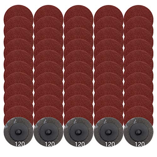 50 PCS 2 Inch Sanding Discs for Die Grinder Surface Strip Grind Polish Burr Finish Rust Paint Removal, 120 Grit - Metal Sanding Wheels for Surface Prep and Finishing Work