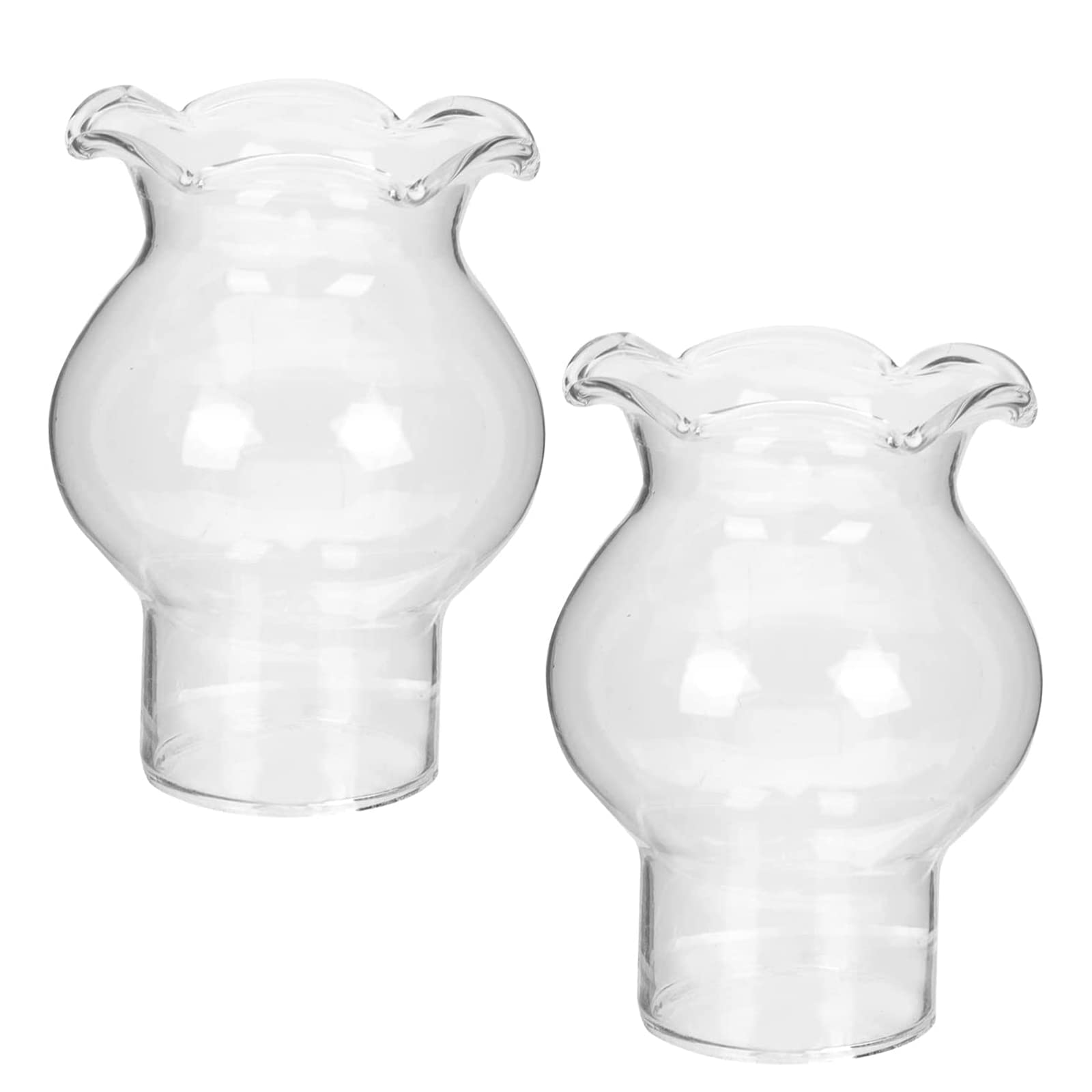 Kerosene lamp, 2Pcs Oil Crimp Top Chimney Lantern Hurricane Lamp Shade Glass Replacement