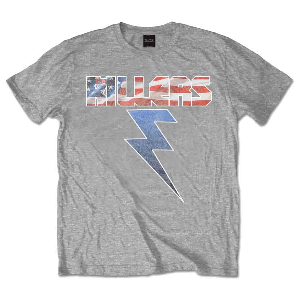 Rock Off Officially Licensed Products Men's Grey Rockoff Trade The Killers/Bolt America T Shirt, Xl Uk