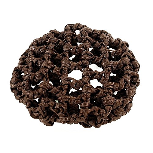 uxcell Women Waitress Coffee Color Knot Flexible Dancing Skating Bun Hair Cover Net