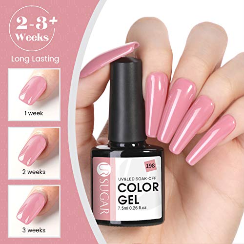 UR SUGAR UV Nagellack Set Shellac Set 6 Gelnägel Farben Nude Grau Farbgel für Gelnägel Rosa Gellack Nageldesign-Sets… – Bild 4