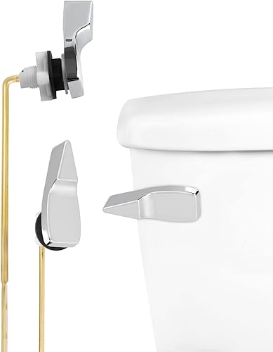 Miniatura 9 de Hibbent Reemplazo de manija de inodoro, manija de palanca de montaje frontal compatible con estándar americano, palanca de viaje para inodoro con