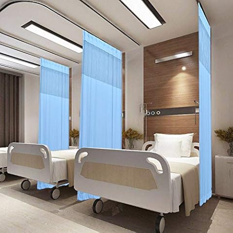 Inherent Flame Retardant Cubicle Hospiatl Curtains Room Divider Curtain Drapes Pinch Pleated Hanging Divider Curtain for Hospital SPA School Nursery 1 Panel Light Blue 10FT Wide x8.5FT Tall Cover