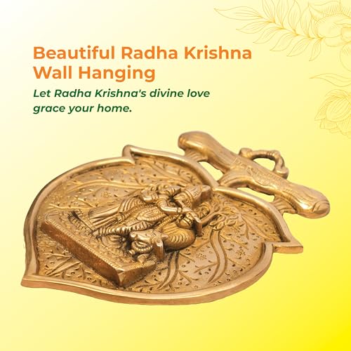 Image of Beautiful Radha Krishna Wall Hanging for Home and Temple Decor, Radhe Krishna Decor, Hindu God Idol, Home Decor, Temple Decoration, Pooja Room Essential, Divine Love Symbol - 728