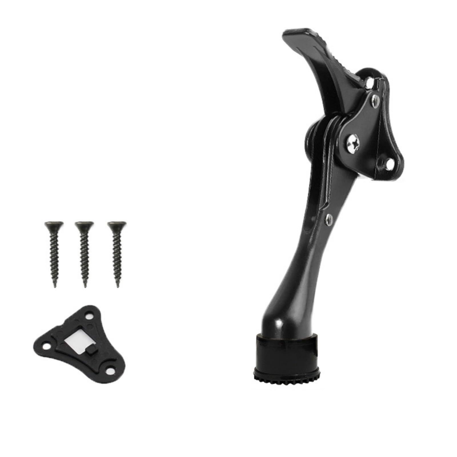 Nucelit Black Smooth Alloy Door Holder For Interior Entries Foot Operated Design Modern Door Stopper
