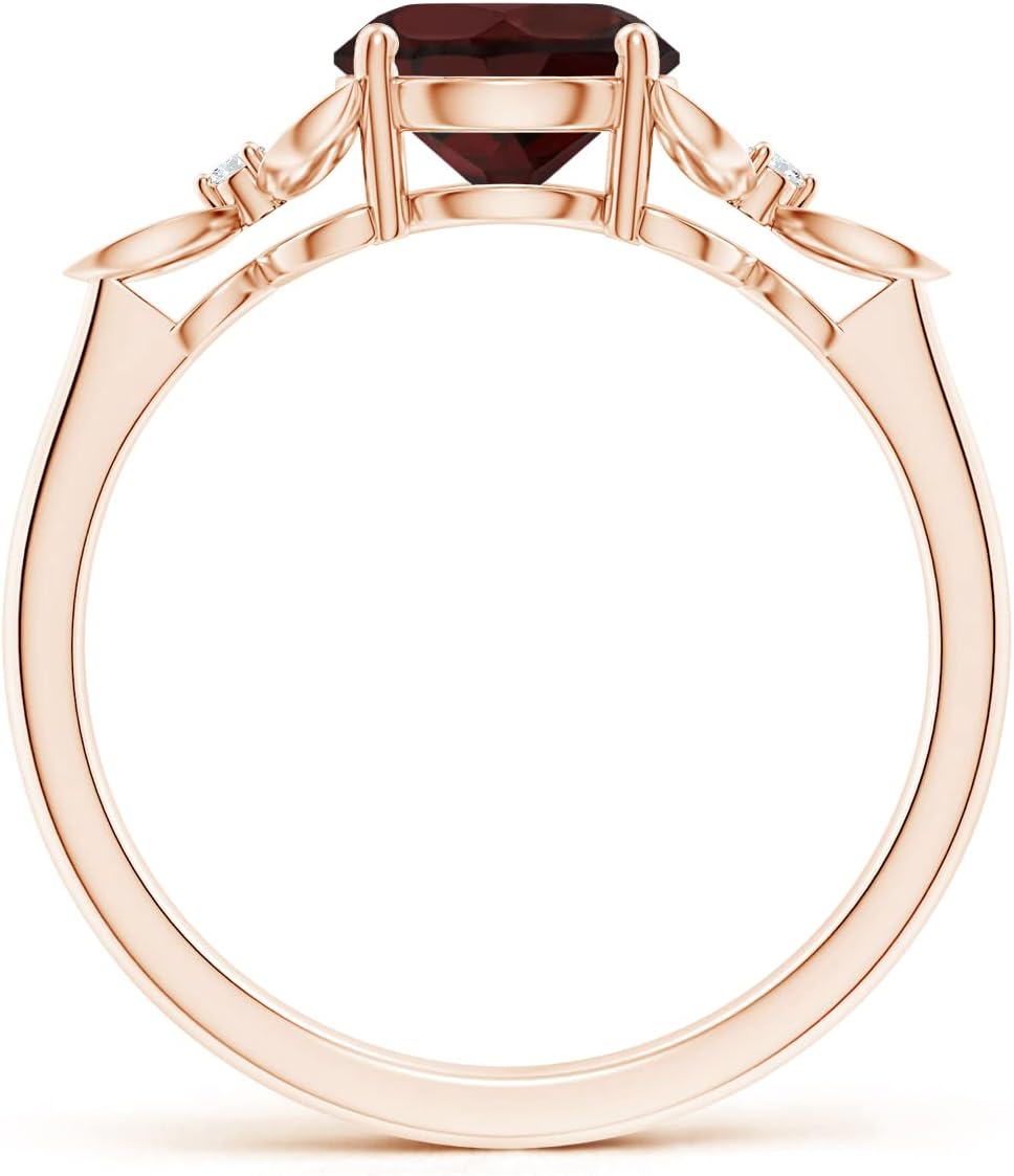 ANGARA Natural Garnet Solitaire Ring for Women in 14K Solid Gold | Birthday, Engagement, Anniversary, Wedding Jewelry Gift for Women - Image 2