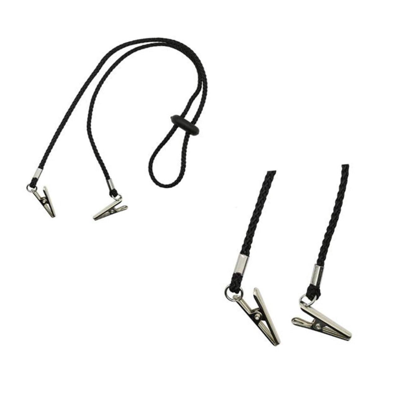 BESPORTBLE Long-lasting Napkin Clips Chain 5 Pack Adult Bib Clip for Sock Bib Dinner Napkin Dispenser (black)