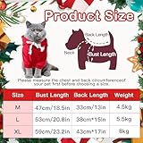 Hunde Weihnachtskostüm, Hundekostüm Weihnachten, Hundemantel für 4.5-8kg Groß Mittel Große Hundebekleidung Weihnachtsmütze, Weihnachtsmann Rentier Kostüm für Hunde, Weihnachtspullover Haustier Hoodie