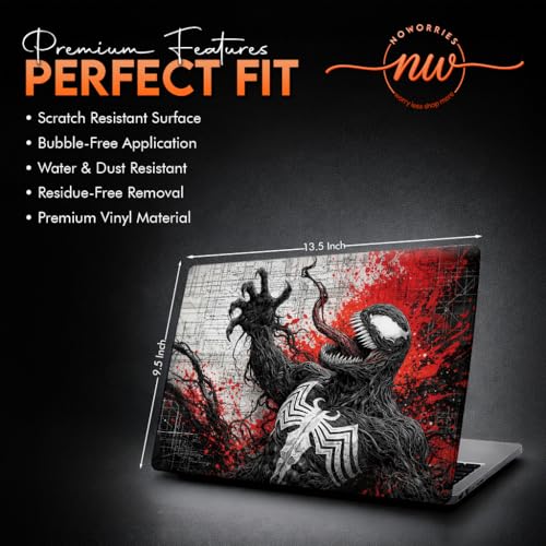 Image of NoWorries Laptop Skin for 15.6 & 14 Inch Laptop | Motivational, Superhero, Sports & Graphic Design Laptop Sticker Wrap | Premium Vinyl Laptop Cover (Venom, 13.5 x 9.5inches)