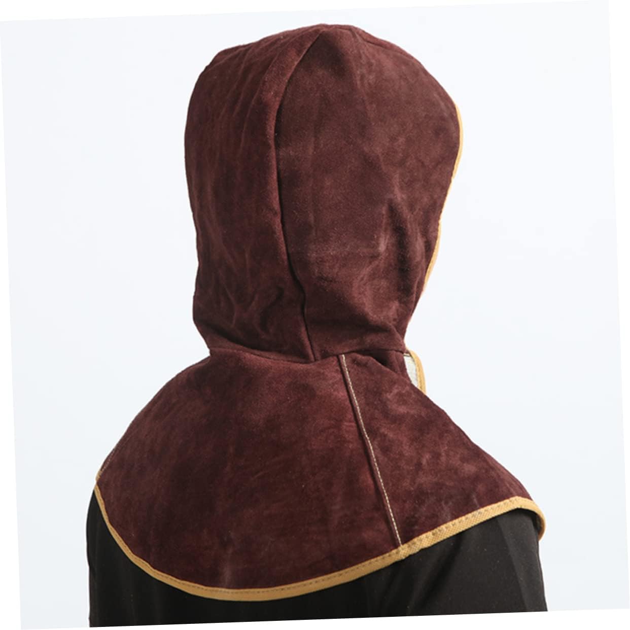 Welding Caps Cowhide Leather Protective Headgear with Neck Drape for Comfort and Safety Welding Tasks Durable Fire-resistant Design for Enhanced Head Protection