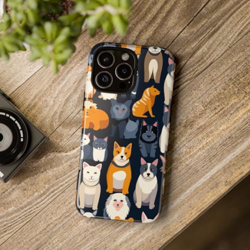 Coque rigide iPhone 16 Pro Max aux motifs chats et chiens colorés