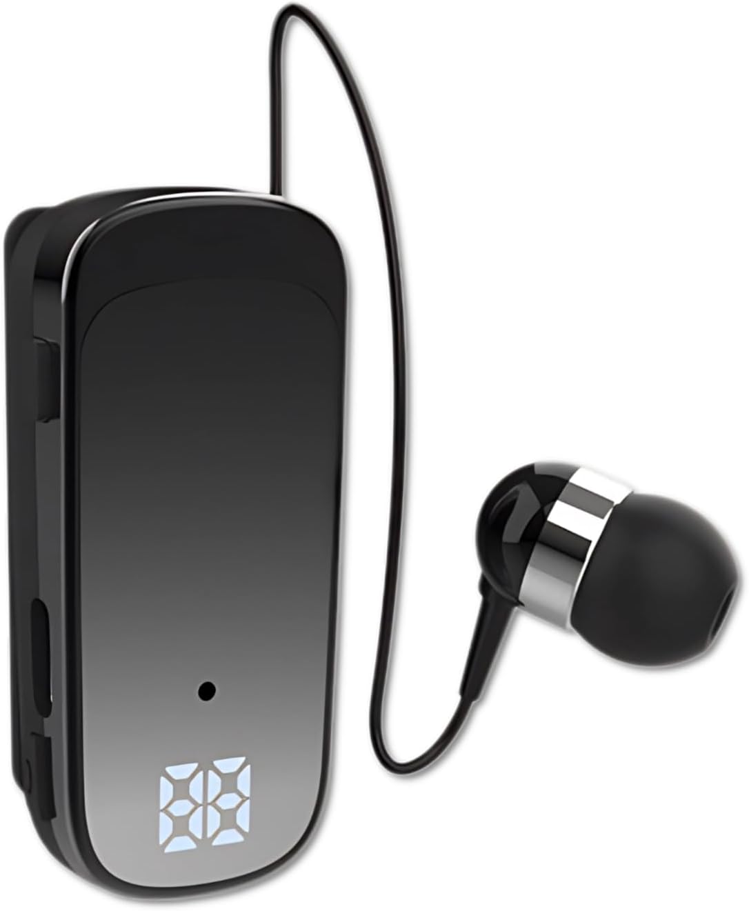 Clip On Bluetooth Earphones, Retractable Bluetooth Headphones, Collar Clip Headsets LED Battery Display, Fast Earpiece v5.2 with Microphone Handsfree for Cell