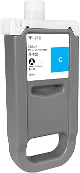 PFI-710 Compatible Ink Cartridge with Pigment Ink Replacement for Canon PFI-710C use in imagePROGRAF TX-2000 TX-3000 TX-40001PSC Cyan 700ML