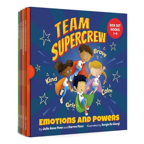Image of Team Supercrew - Emotions and Powers - 4 Book Box Set (books 1-4): Social Emotional Learning for Kids Ages 2 - 8 | CBT-Inspired Stories to Build Confidence and Manage Emotions