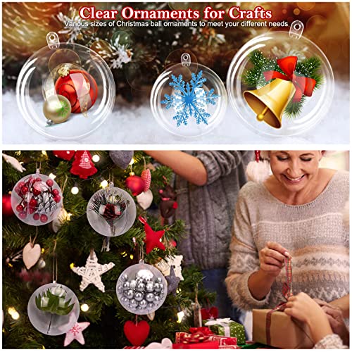 N&T Nieting Fillable Christmas Ornaments, 20Pcs 2 Inch Clear Plastic Ball Ornament With Foam Balls And Rope, Diy Baubles Fillable For Christmas Wedding Party Holiday Decoration #TOP3