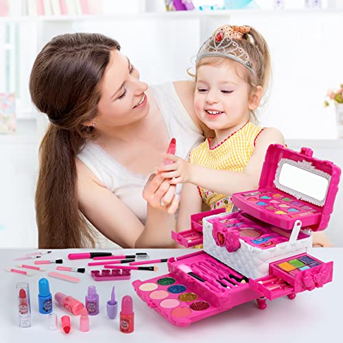 Teensymic Pretend Makeup Toy Set For Little Girls With Makeup Bag