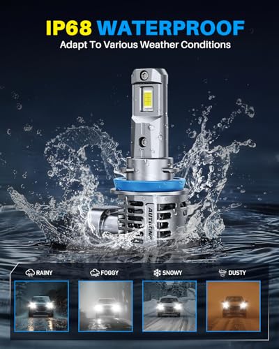 Image of AUTOONE 2026 Upgraded H11 H8 H9 Headlight Bulbs, 1400% Bright 70000 Lumens